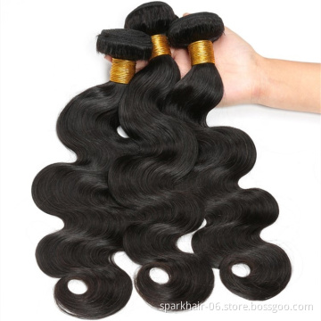 100% Unprocessed Virgin Cuticle Aligned Body Wave  Non-Remy Hair Weft Natural Black Color Human Hair Extension 100g/Bundle
